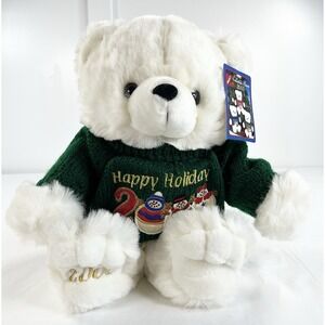 Vintage Dan Dee Kmart Christmas Teddy Bear Plush 2000 Happy Holidays Sweater